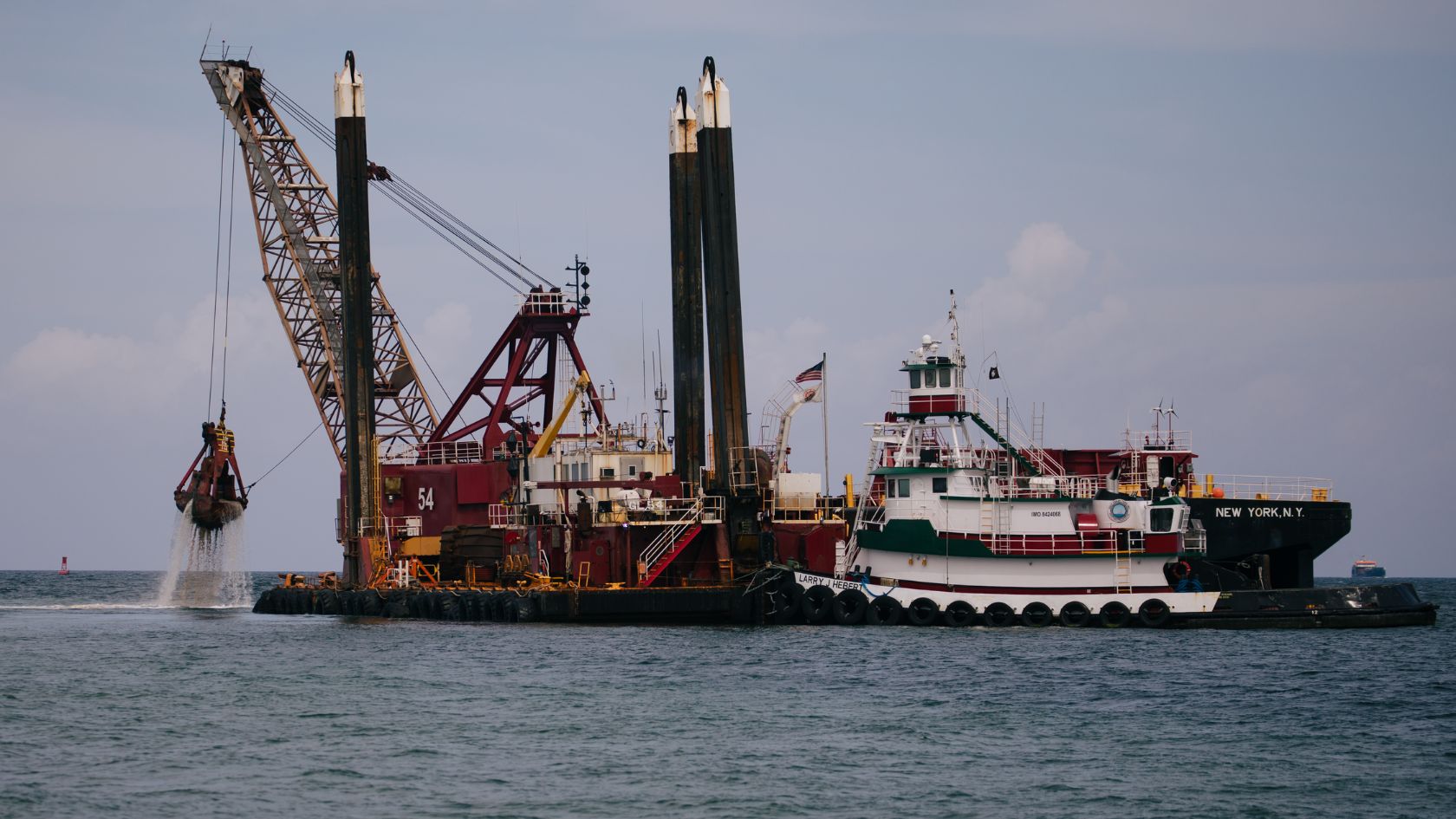 port everglades dredge barge 54 tug larry j hebert