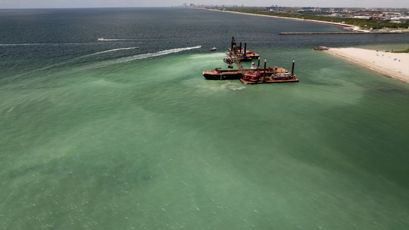 port everglades sediment plume inlet aerial